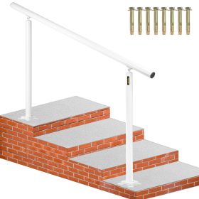 Outdoor Stair Railing Kit, 5 FT Handrails 0-5 Steps, Adjustable Angle White Aluminum Stair Hand Rail for The Elderly, Handrails for Outdoor Steps Outdoor Stair Railing Kit, 5 FT Handrails 0-5 Steps, Adjustable Angle White Aluminum Stair Hand Rail for The Elderly, Handrails for Outdoor Steps